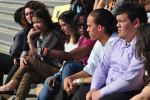 Monday, 4/16/2012 - IHTD’s youth participants sit on the steps of the Capitol Building.