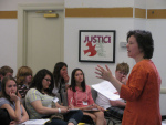 Sunday, 4/15/2012 – IHTD participants attended a leadership training session, where they learned about the Federal Budget  and the Cost of War, and acquired the skills to speak out publicly about the causes that are important to them.