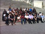 Monday, 4/16/2012 - IHTD’s youth participants sit on the steps of the Capitol Building.